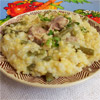 Пшенно-рисовая каша с курицей и спаржевой фасолью