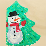 Новогодняя открытка своими руками «Снеговик»